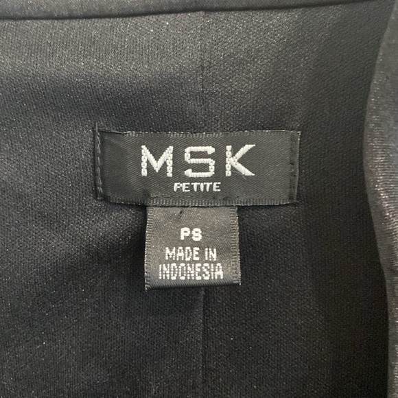 MSK Velvet & Satin Floral Paisley Mandarin Button Up Top | Size PS - Picture 3 of 7